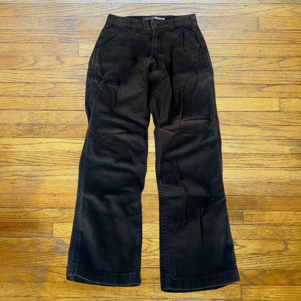 Carhartt Relaxed Fit Canvas Double Knee Pants Black 28x30 Workwear Trousers